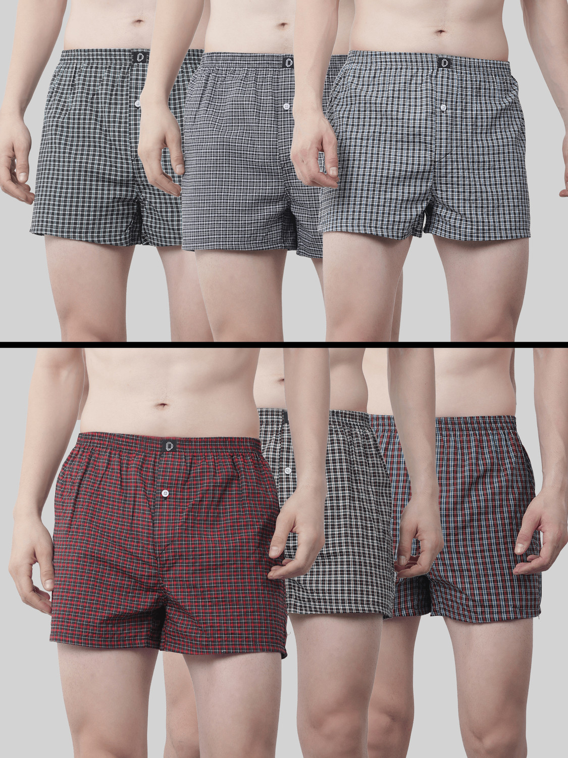 Image of Dollar Pack of 3 Checkered Men Boxer