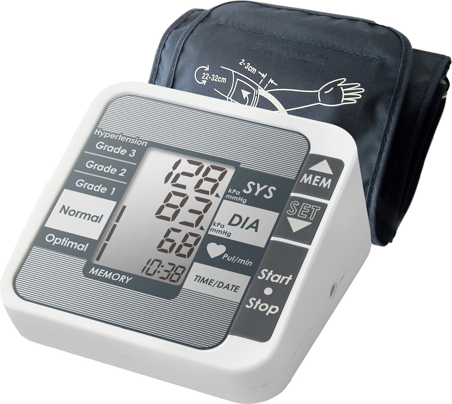Image of NISCOMED Digital Blood pressure monitor with talkative feature and color change display with Digital Thermometer Digital Blood Pressure Monitor Bp Monitor (White)