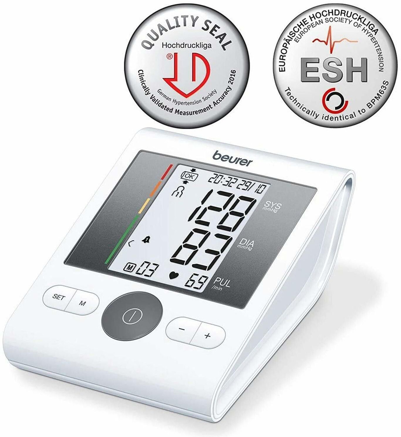 Image of NISCOMED Digital Blood pressure monitor with talkative feature and color change display with Digital Thermometer Digital Blood Pressure Monitor Bp Monitor (White)