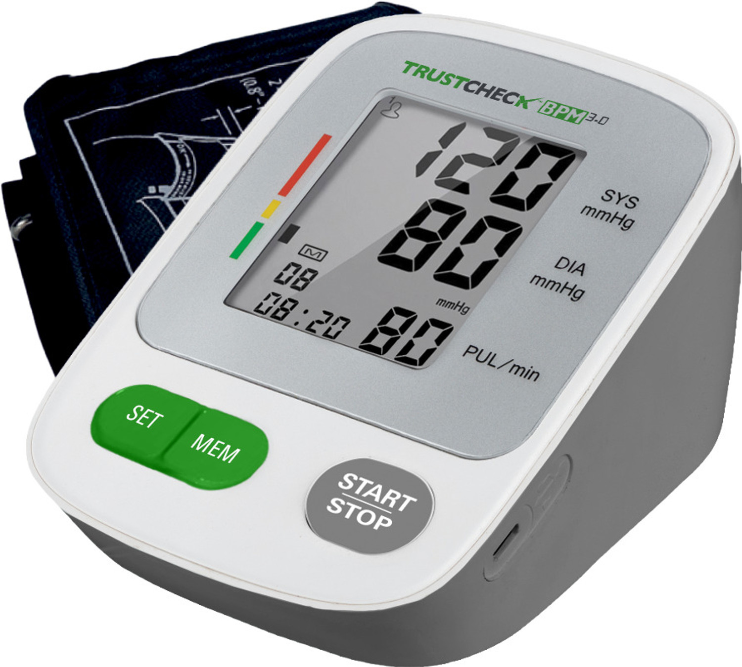 Image of NISCOMED Digital Blood pressure monitor with talkative feature and color change display with Digital Thermometer Digital Blood Pressure Monitor Bp Monitor (White)