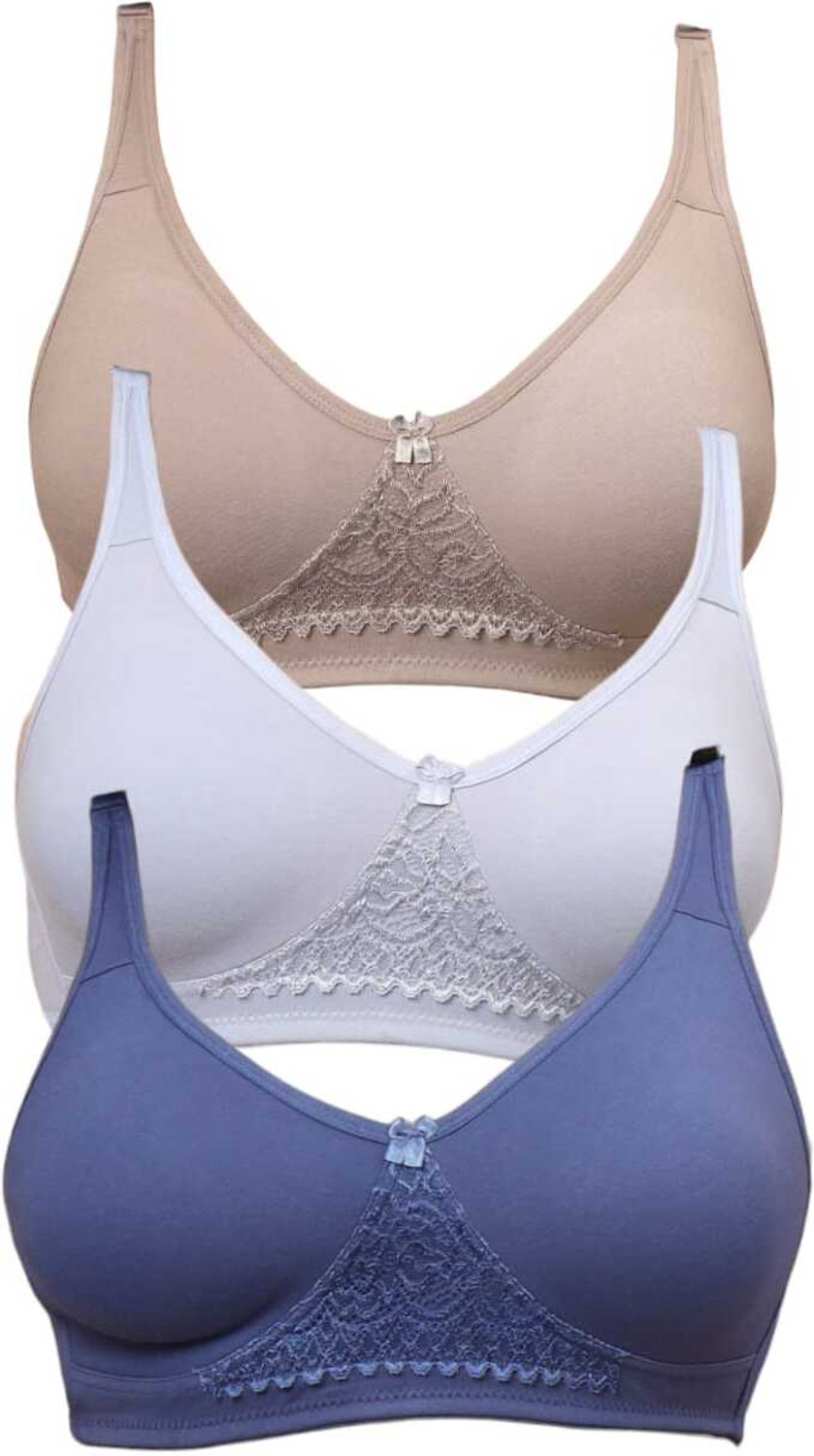 Image of BOOMSHY Pack of 3 Women Full Coverage Heavily Padded Bra (Multicolor)