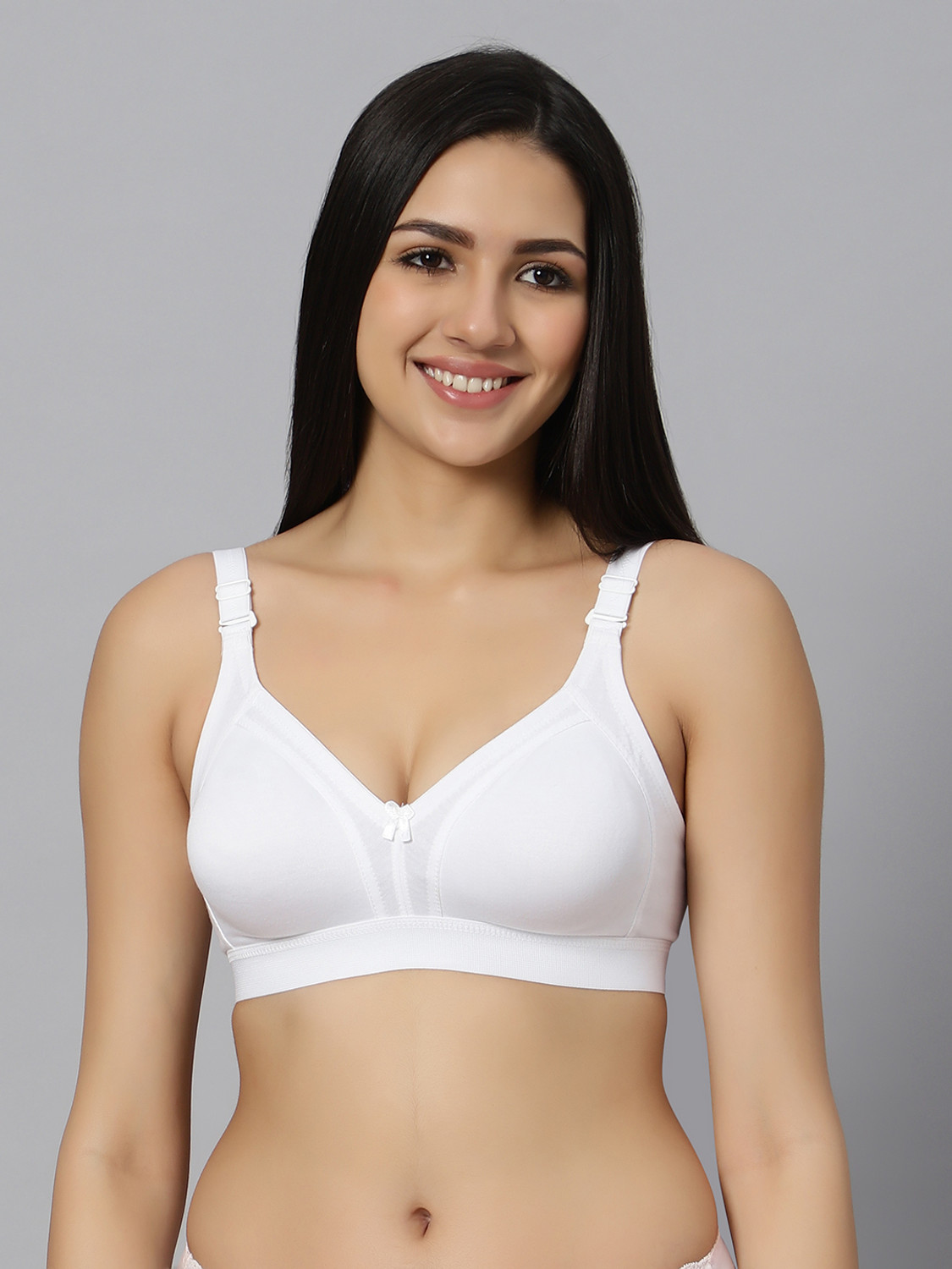 Image of Floret Women Full Coverage Non Padded Bra (White)