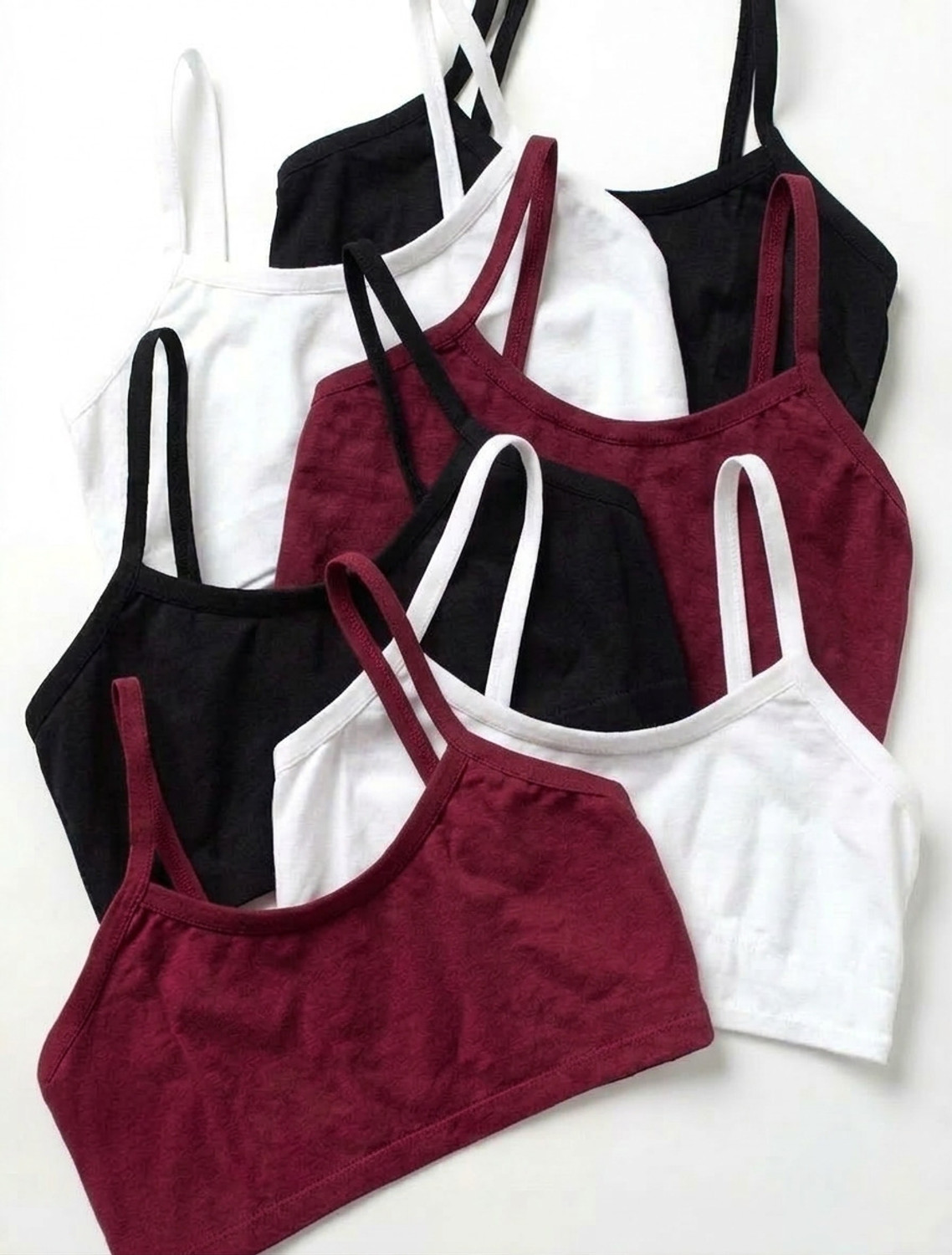 Image of texello Pack of 3 Girls Training /Beginners Non Padded Bra (Black, White, Grey)