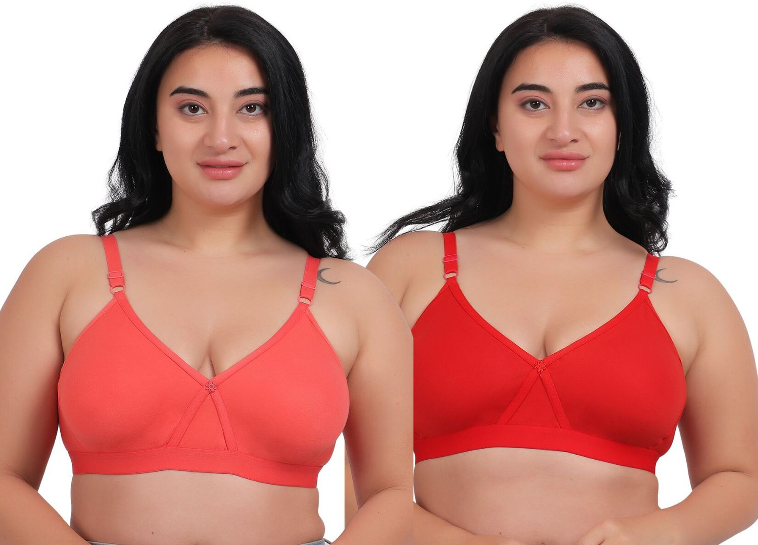 Image of Fabme Women Full Coverage Non Padded Bra (Pink)