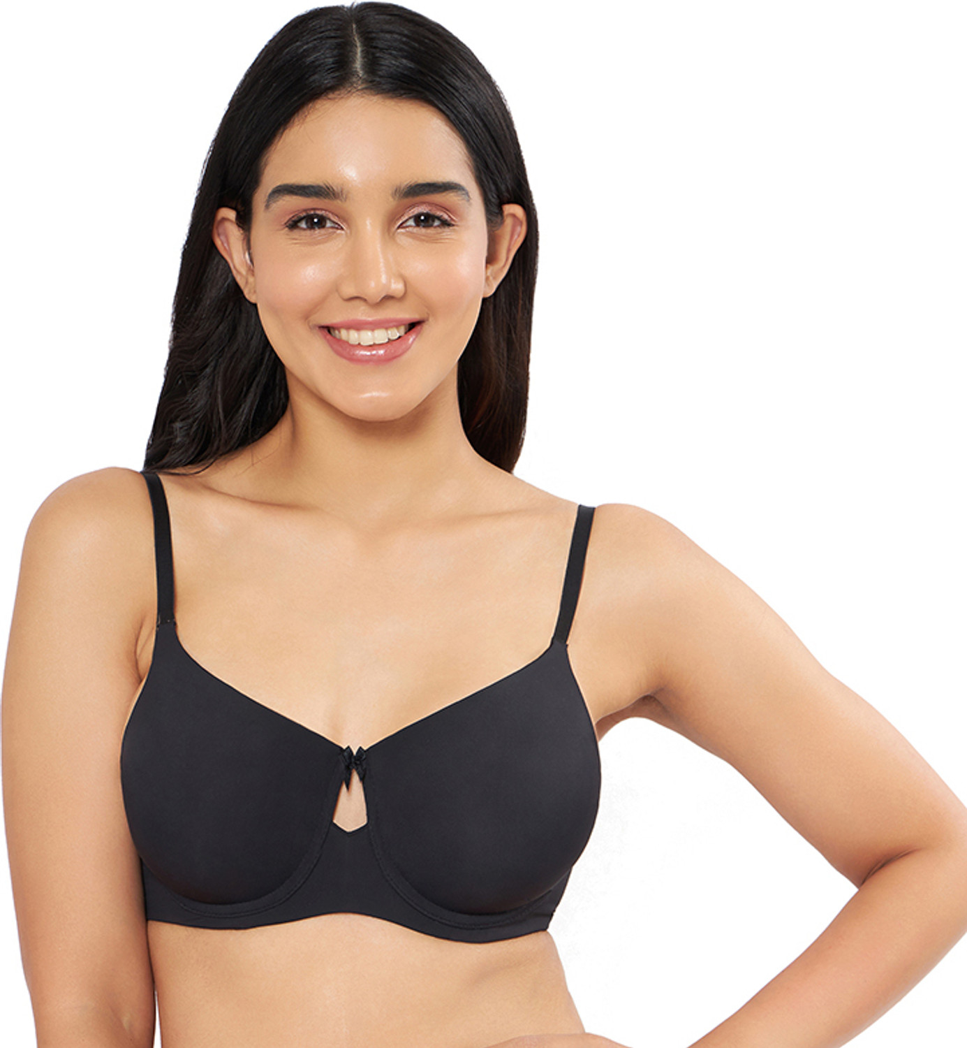 Image of Amante Women T-Shirt Lightly Padded Bra (Black)