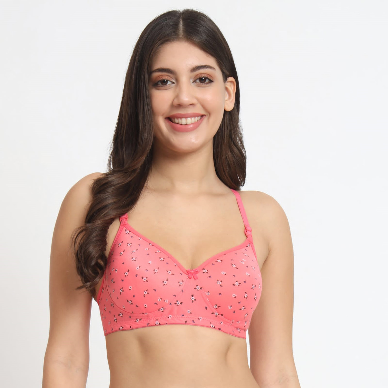 Image of SIDA Pack of 3 Women T-Shirt Lightly Padded Bra (Pink, Green, Blue)