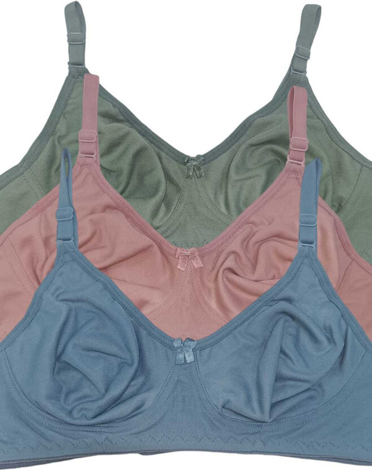 Image of Oumar Bibi Pack of 3 Women Minimizer Non Padded Bra (Multicolor)