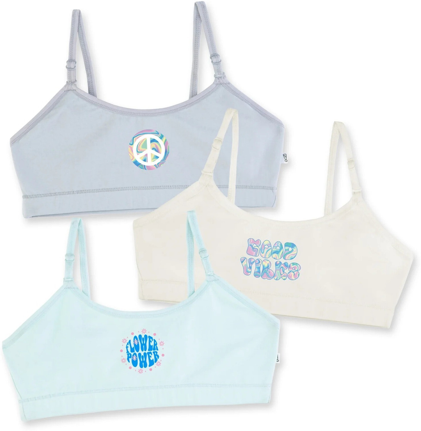 Image of YouGotPlanB Pack of 3 Girls Training /Beginners Non Padded Bra (Multicolor)