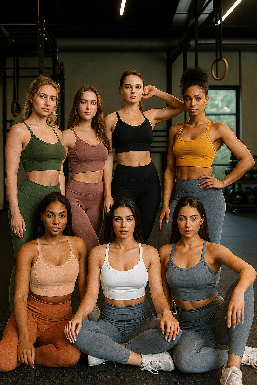 Image of Fixfolk Pack of 3 Women Sports Lightly Padded Bra (Multicolor)