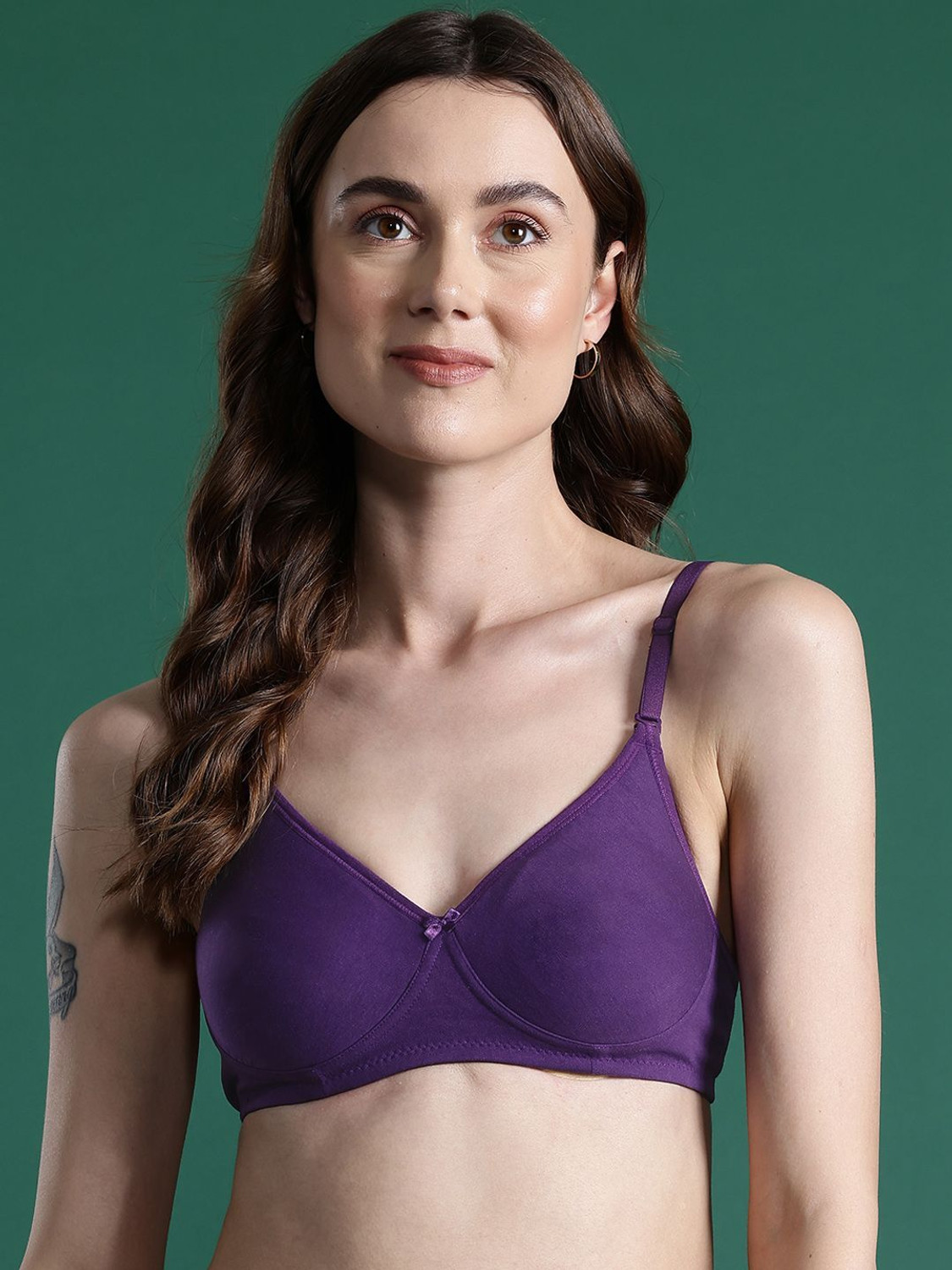 Image of Dressberry Women T-Shirt Lightly Padded Bra (Dark Blue)