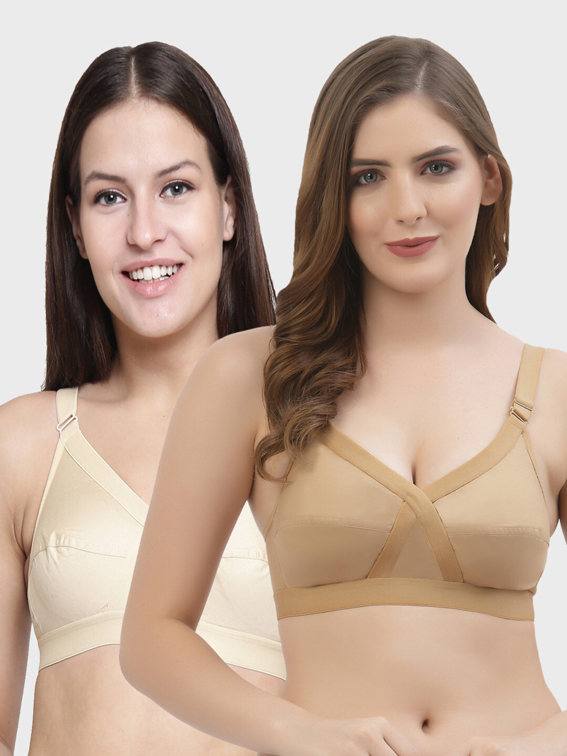 Image of Floret Women Full Coverage Non Padded Bra (White)