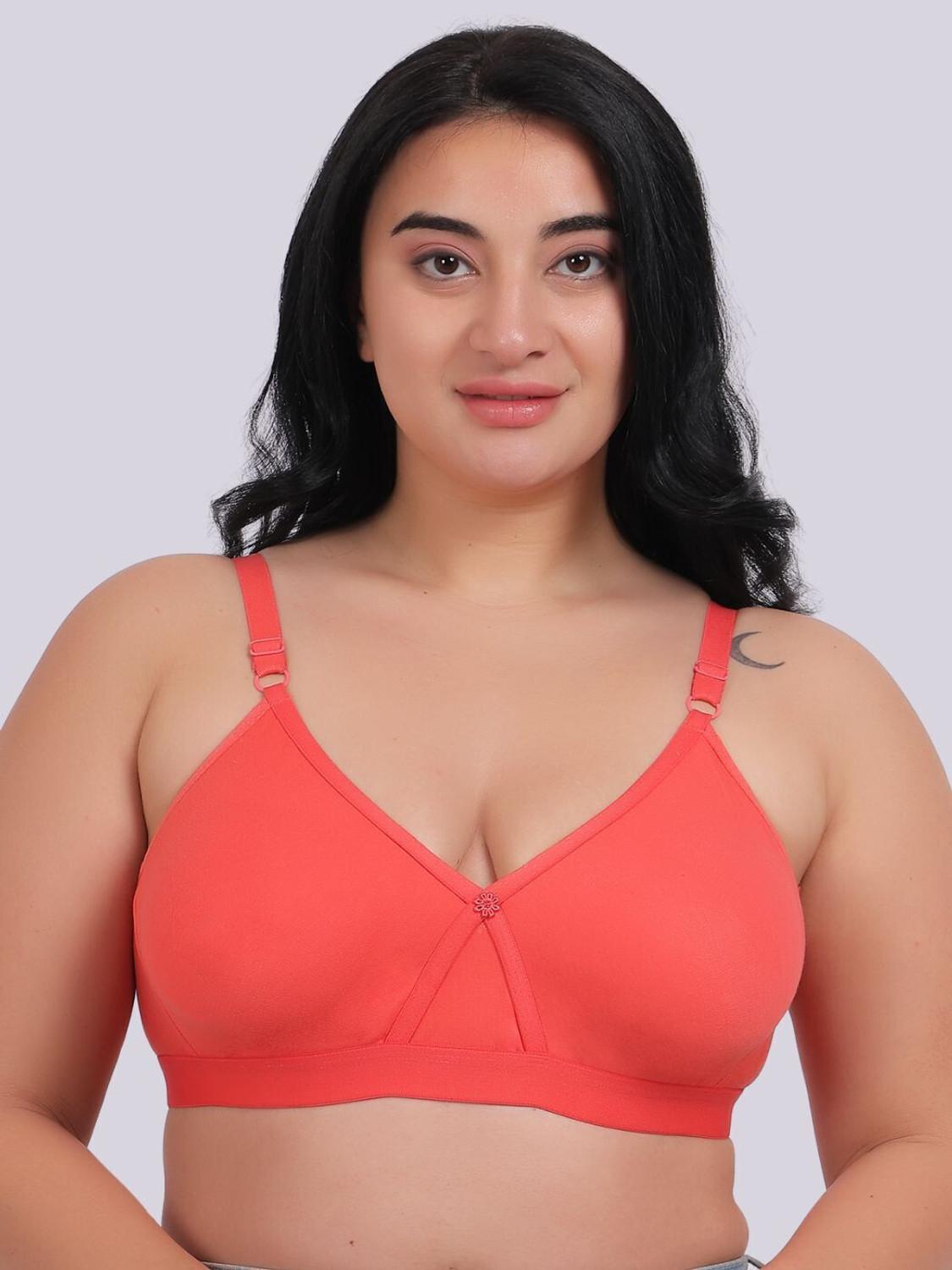 Image of Fabme Women Full Coverage Non Padded Bra (Pink)