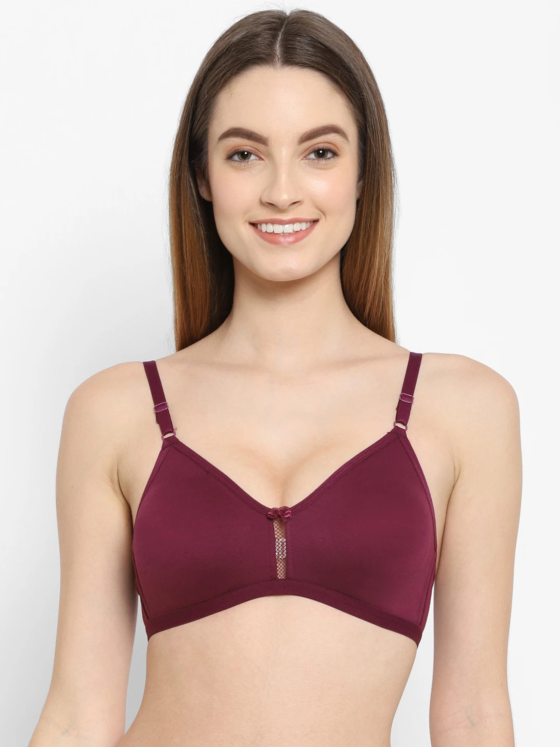 Image of Floret Women T-Shirt Non Padded Bra (Red)