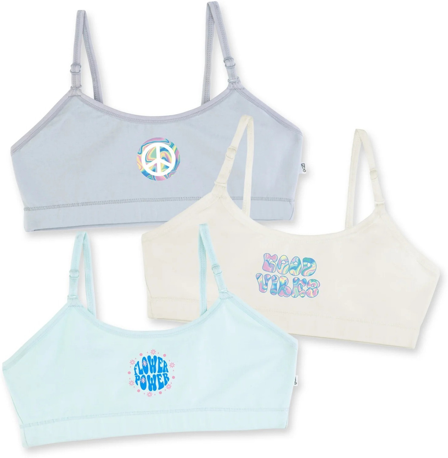 Image of YouGotPlanB Pack of 3 Girls Training /Beginners Non Padded Bra (Multicolor)
