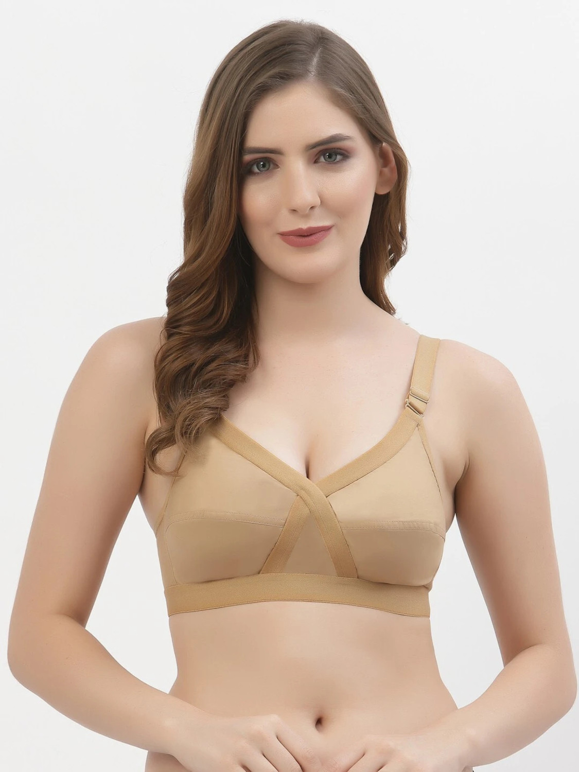 Image of Floret Women Full Coverage Non Padded Bra (White)