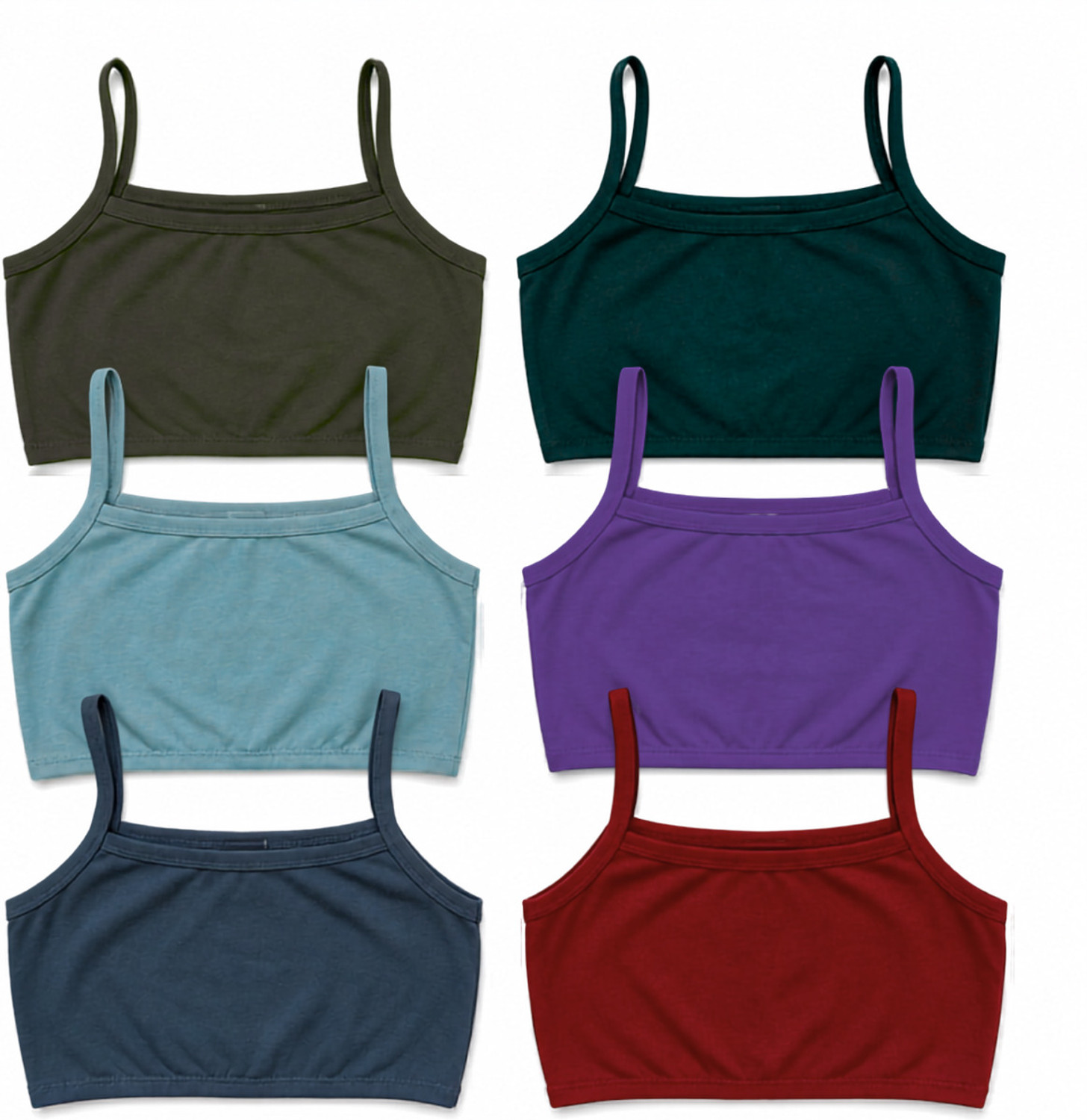 Image of texello Pack of 3 Girls Training /Beginners Non Padded Bra (Black, White, Grey)