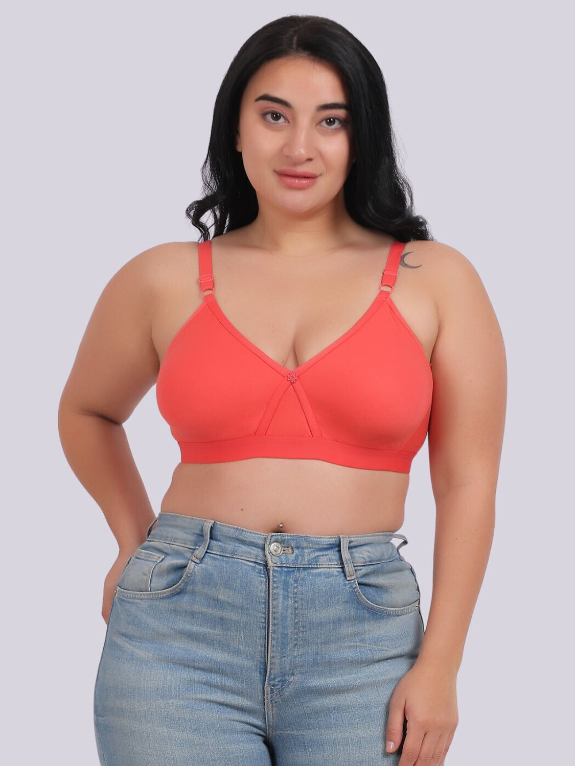 Image of Fabme Women Full Coverage Non Padded Bra (Pink)