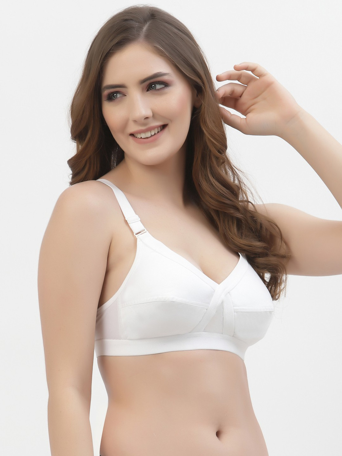 Image of Floret Women Full Coverage Non Padded Bra (White)