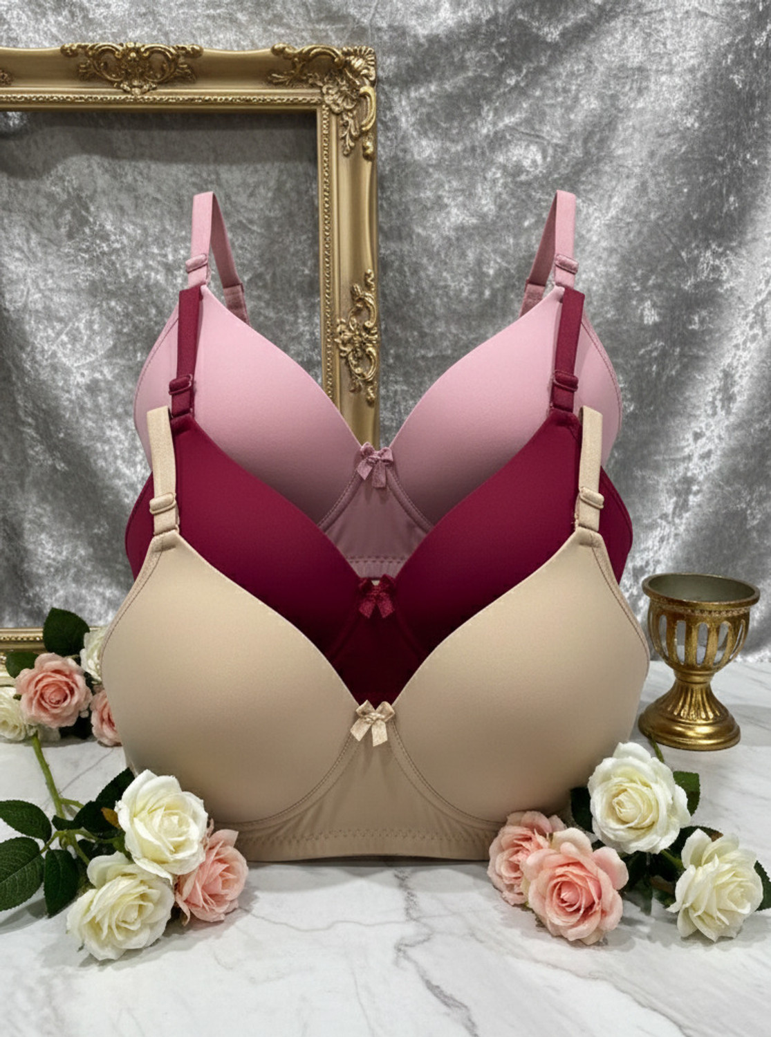 Image of ZIVAME Women Full Coverage Lightly Padded Bra (Blue)