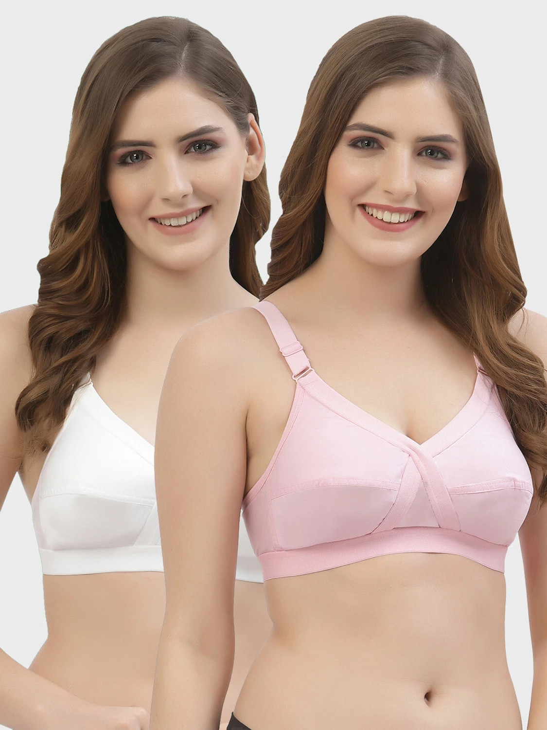 Image of Floret Women Full Coverage Non Padded Bra (White)