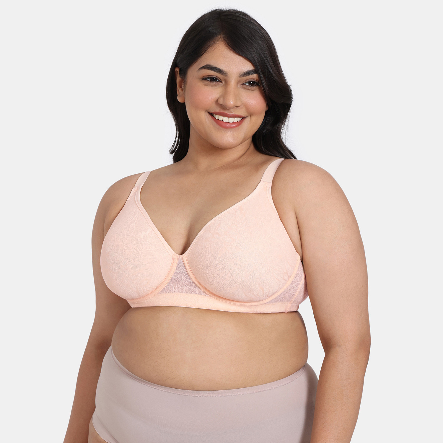 Image of ZIVAME Women Full Coverage Lightly Padded Bra (Pink)