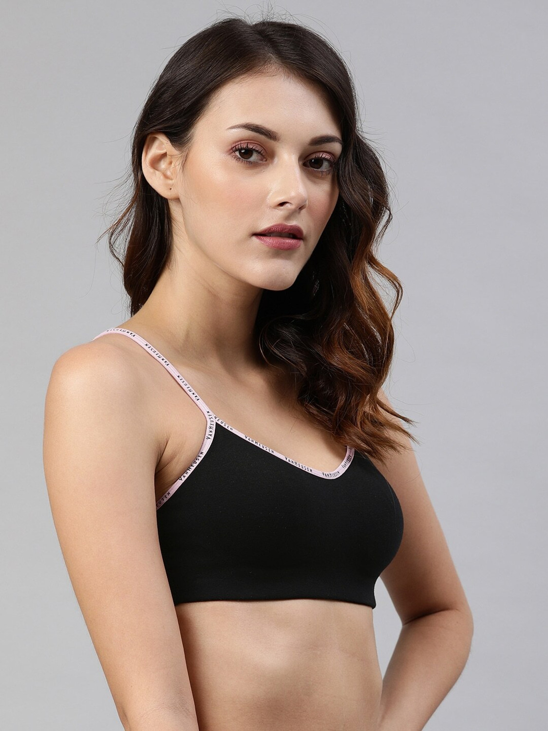 Image of VAN HEUSEN Women Cami Bra Non Padded Bra (Black)