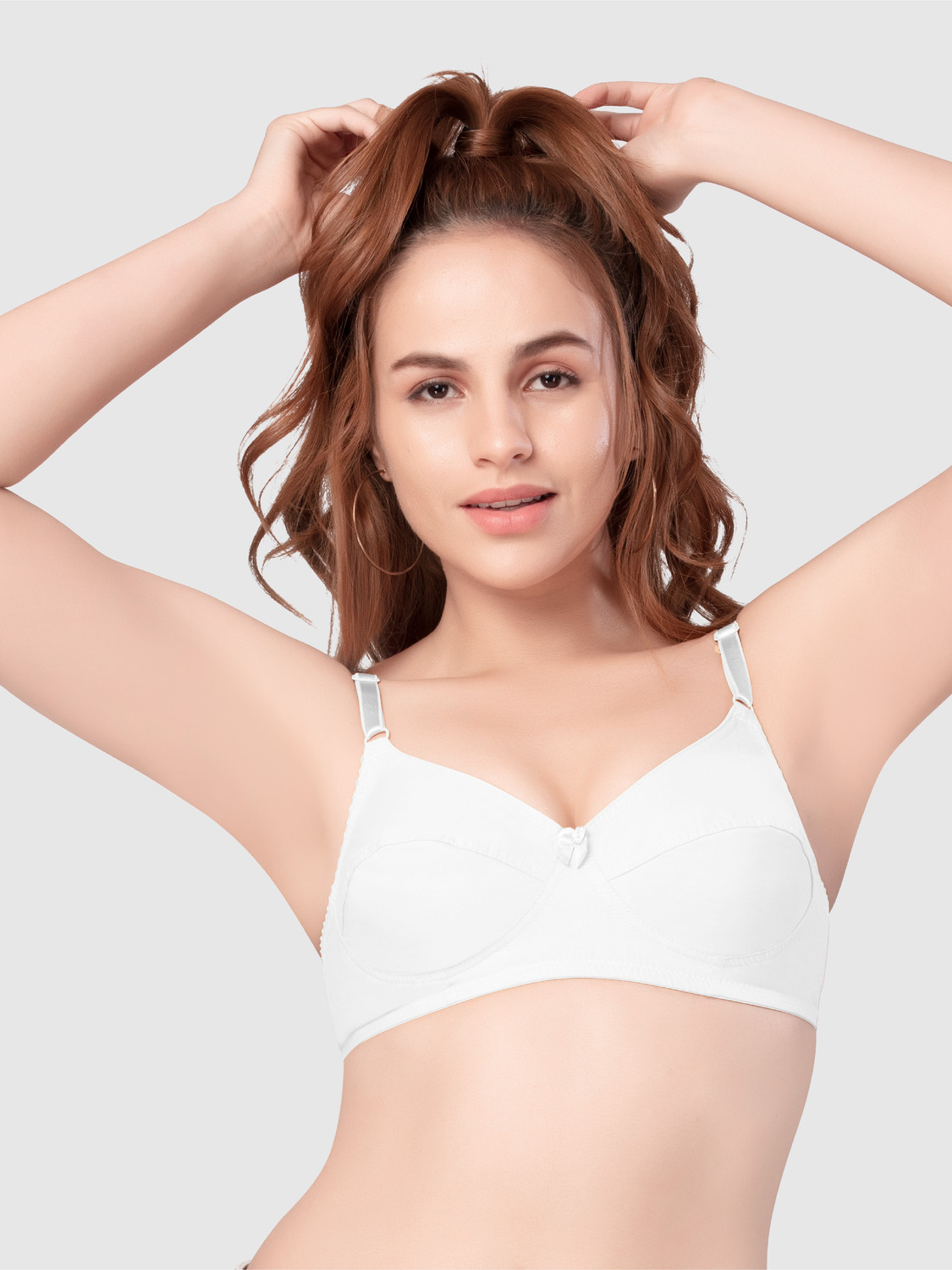 Image of Fabme Women Full Coverage Non Padded Bra (White)