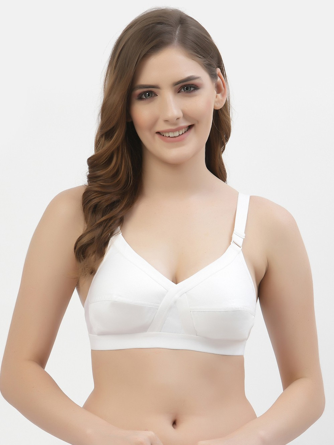 Image of Floret Women T-Shirt Non Padded Bra (White)