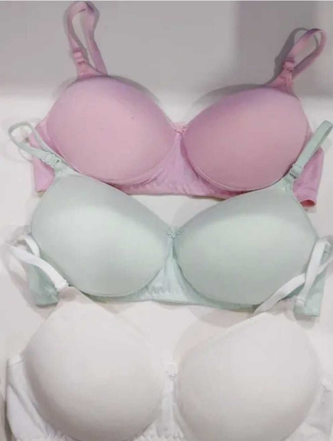 Image of SIDA Pack of 3 Women T-Shirt Lightly Padded Bra (Pink, Green, Blue)