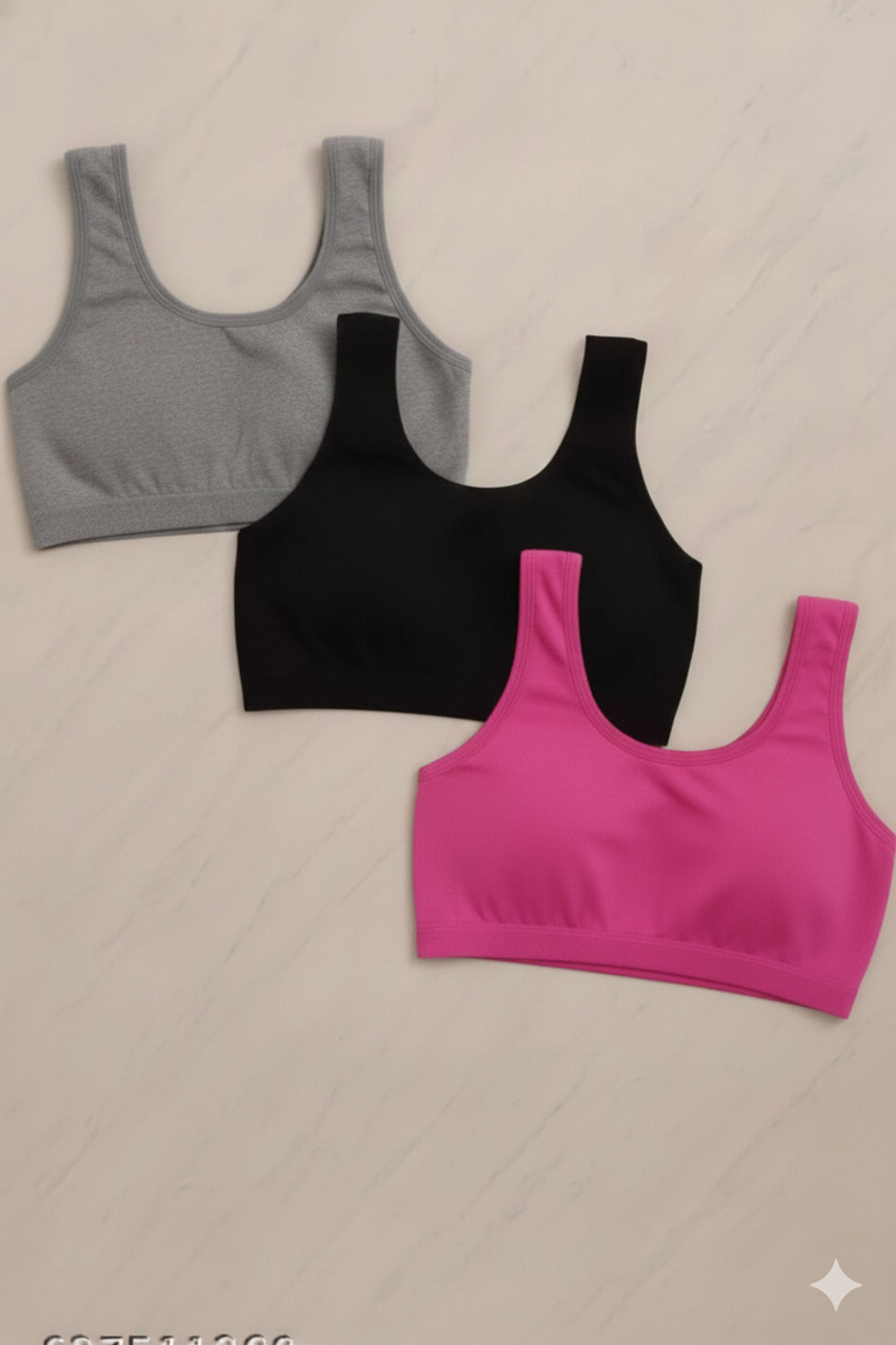 Image of YouGotPlanB Pack of 3 Girls Training /Beginners Non Padded Bra (Multicolor)