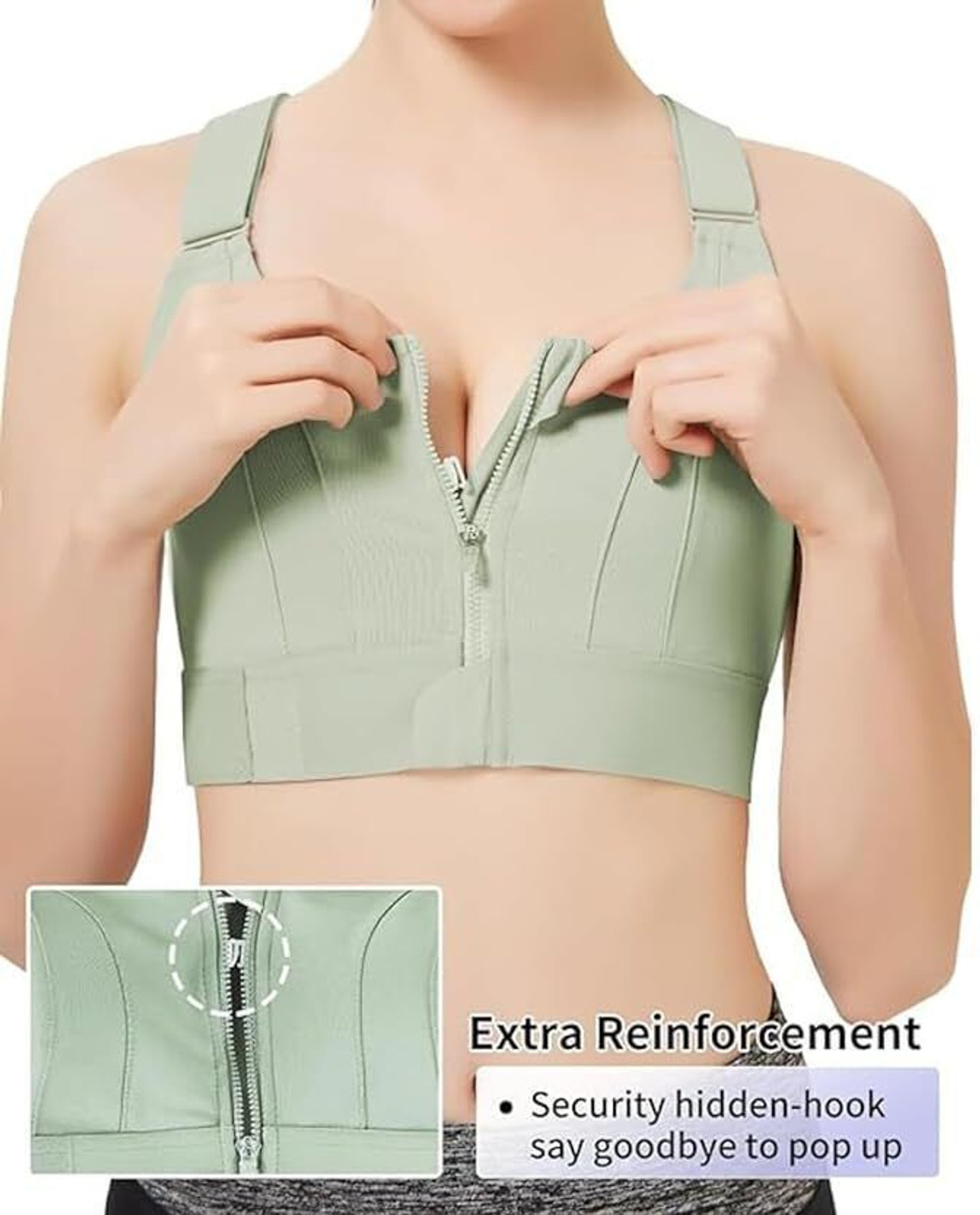 Image of Kesar Lingeries Women Sports Lightly Padded Bra (Light Green)