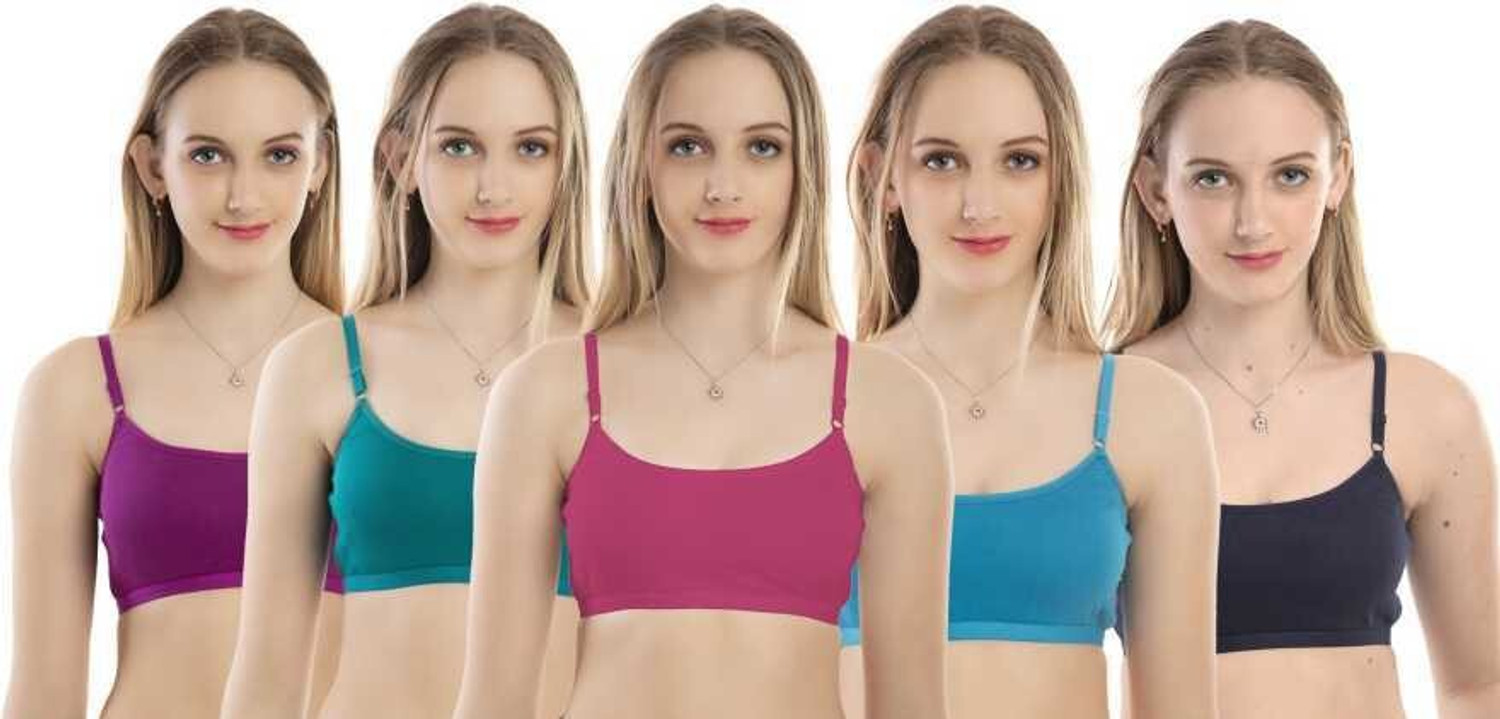 Image of Dig Sel COTTONS Pack of 10 Women Sports Non Padded Bra (Multicolor)