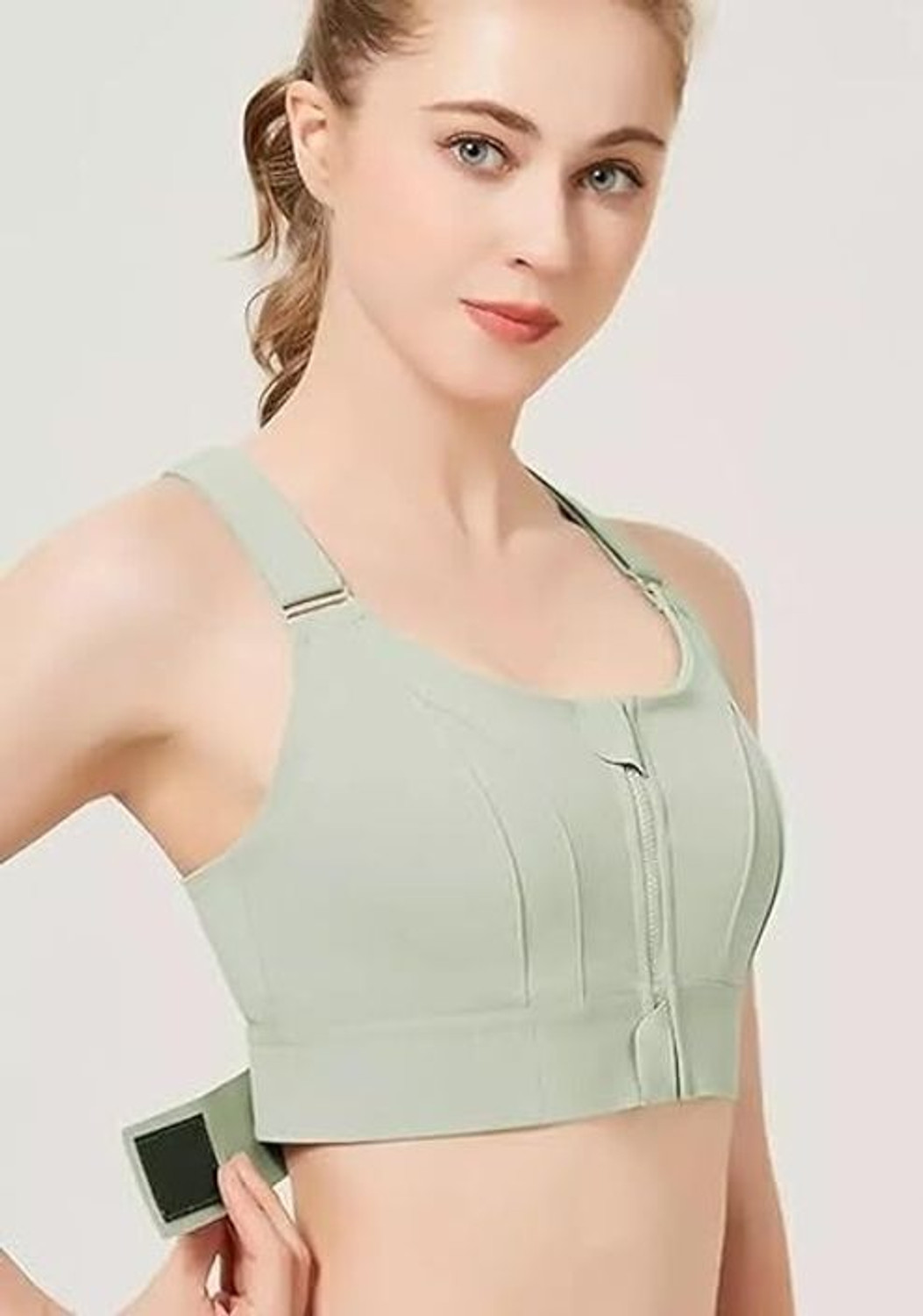 Image of Kesar Lingeries Women Sports Lightly Padded Bra (Light Green)