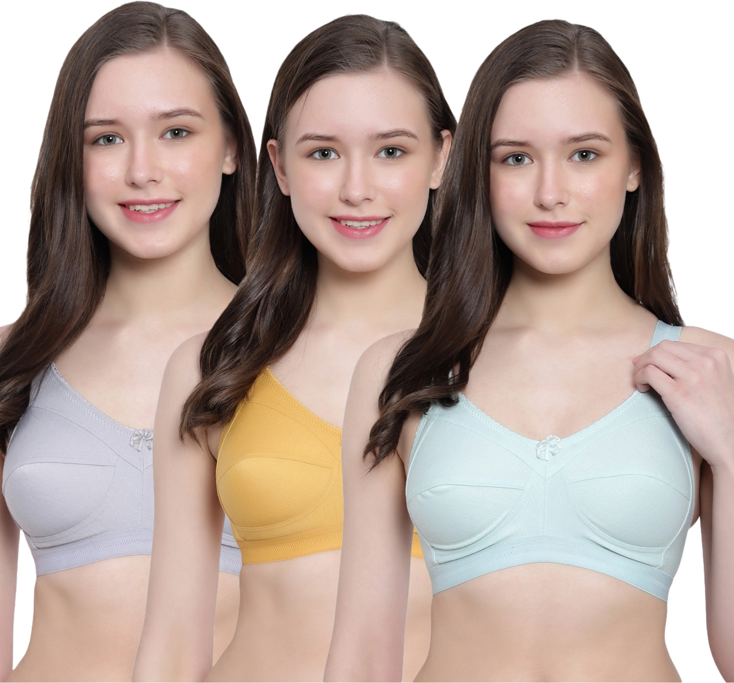 Image of Eve's Beauty Pack of 2 Women Full Coverage Bra (White, Beige)