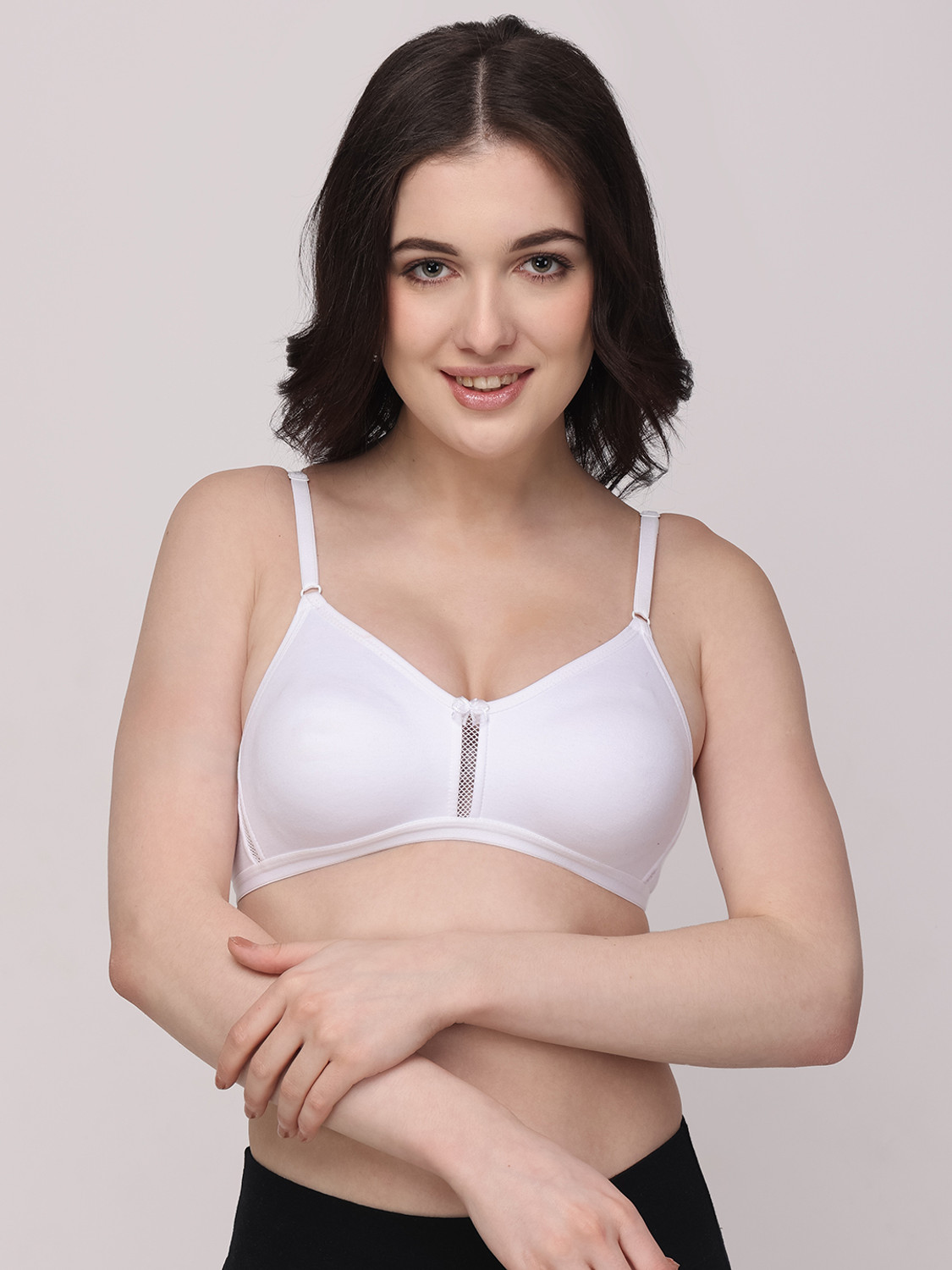 Image of Floret Women T-Shirt Non Padded Bra (White)