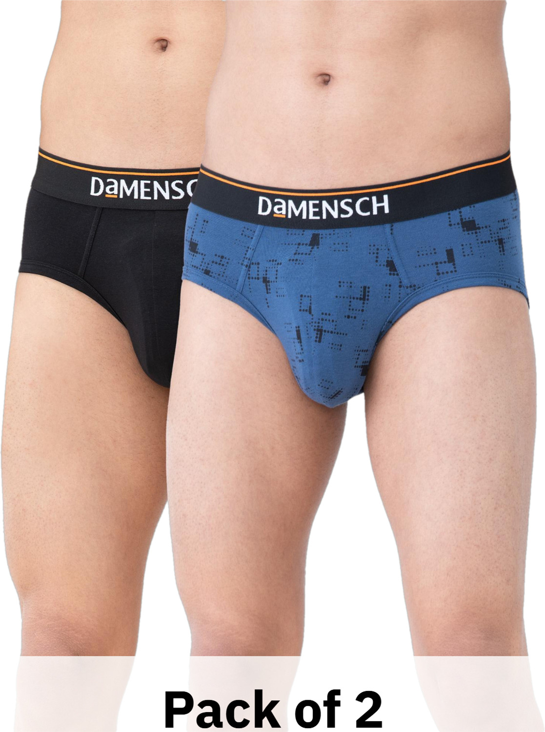 Image of Damensch Pack of 3 Combed Cotton Stretch Anti-Bacterial Solid Men Trunk