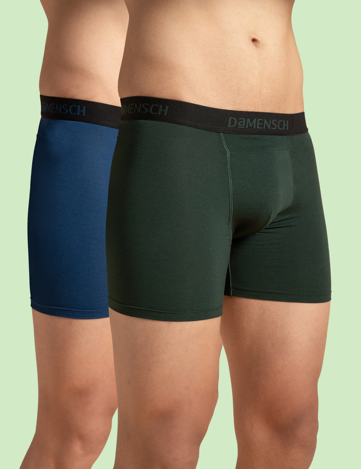 Image of Damensch Pack of 2 Combed Cotton Stretch Anti-Bacterial Solid Men Trunk
