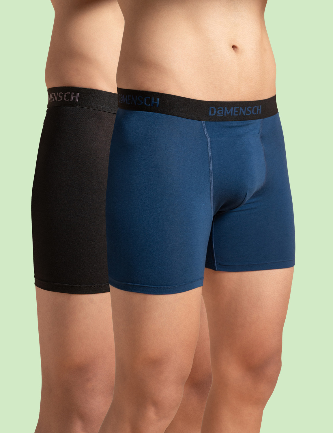 Image of Damensch Pack of 2 Combed Cotton Stretch Anti-Bacterial Solid Men Trunk