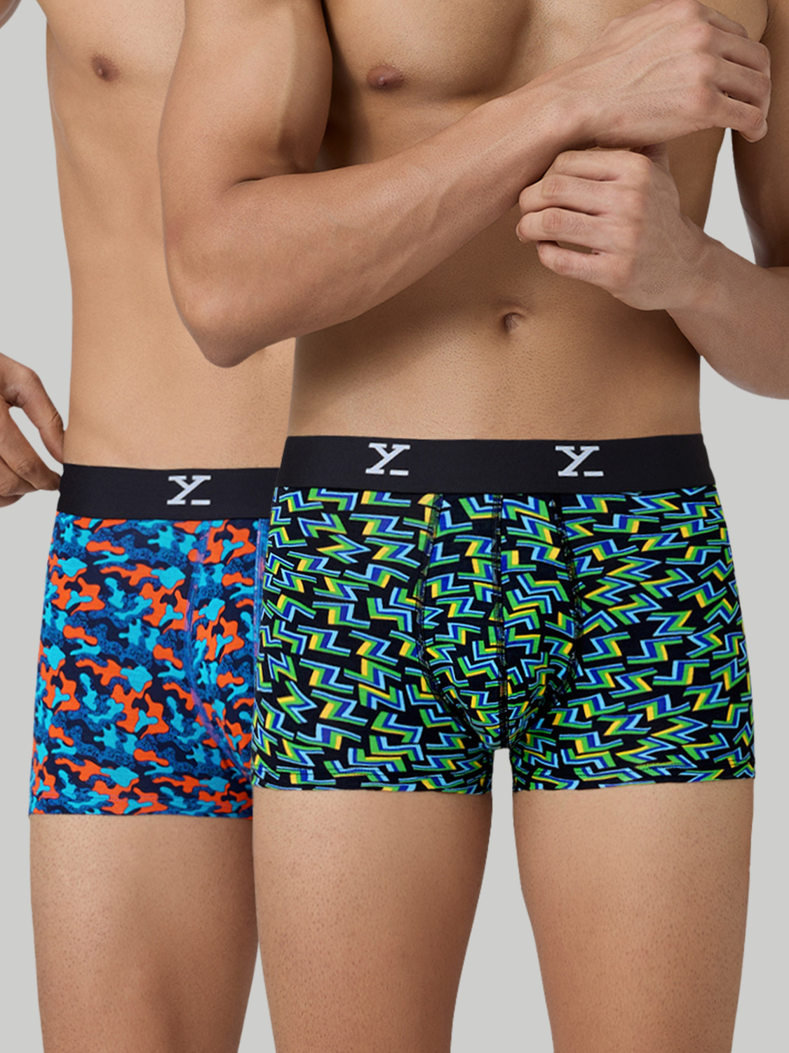 Image of XYXX Pack of 2 Uno Intellisoft Micro Modal Solid Men Trunk