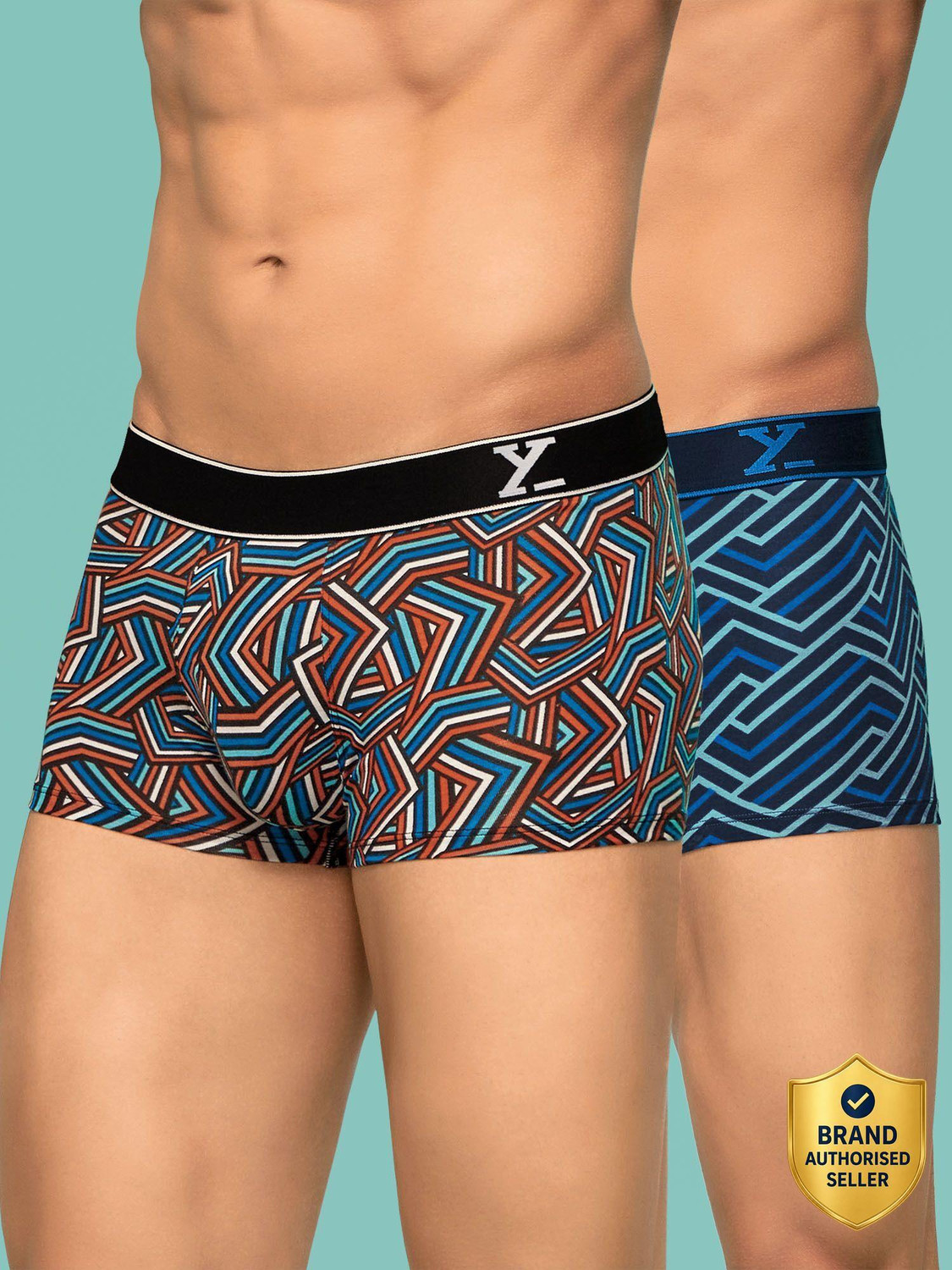 Image of XYXX Pack of 2 Uno Intellisoft Micro Modal Solid Men Trunk