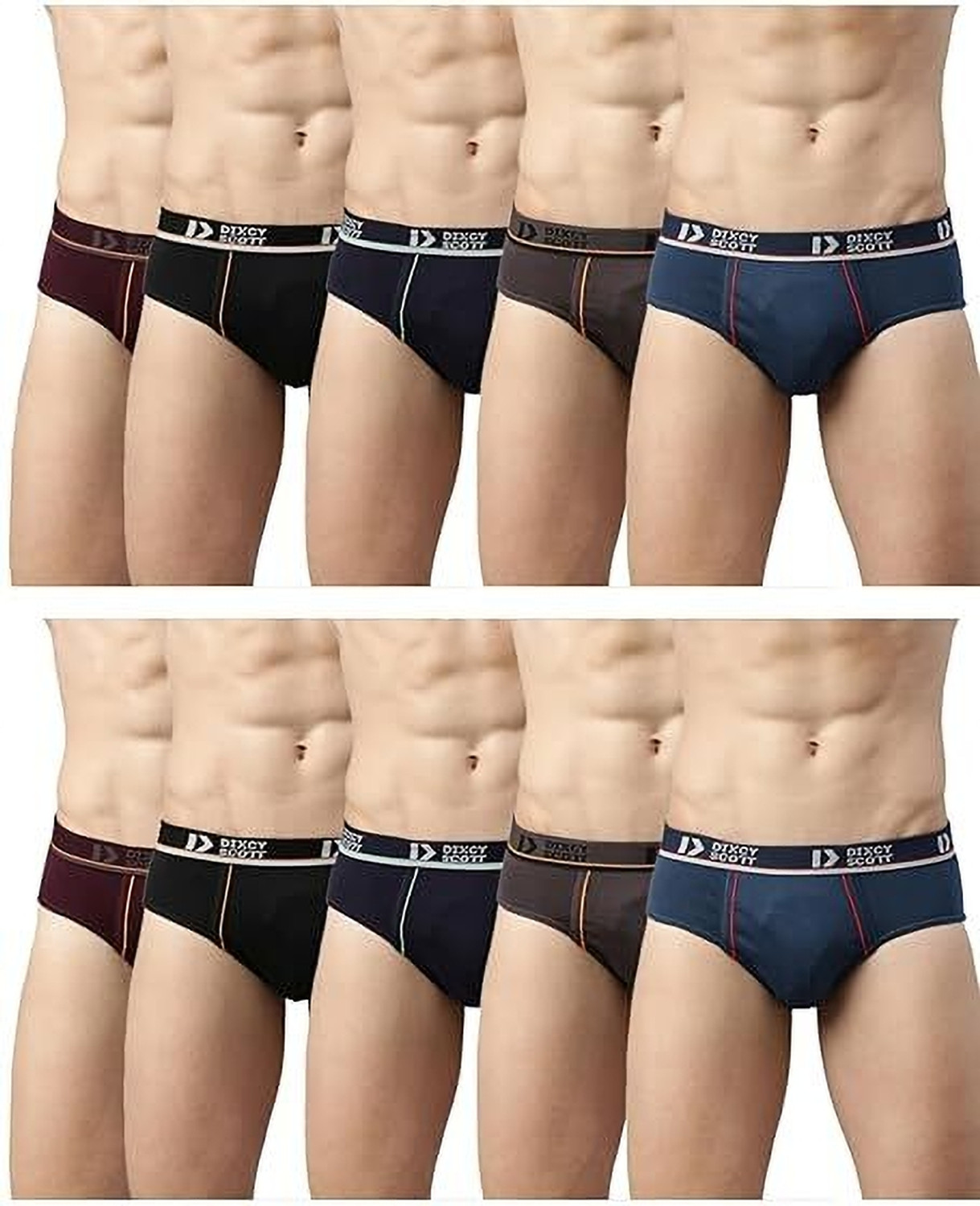 Image of DIXCY SCOTT Pack of 5 Solid Men Brief