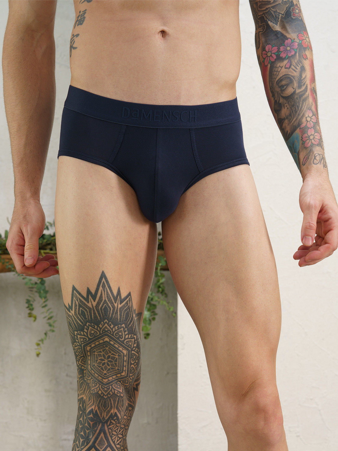 Image of Damensch Pack of 3 Micro Modal Stretch V Shape Solid Men Brief