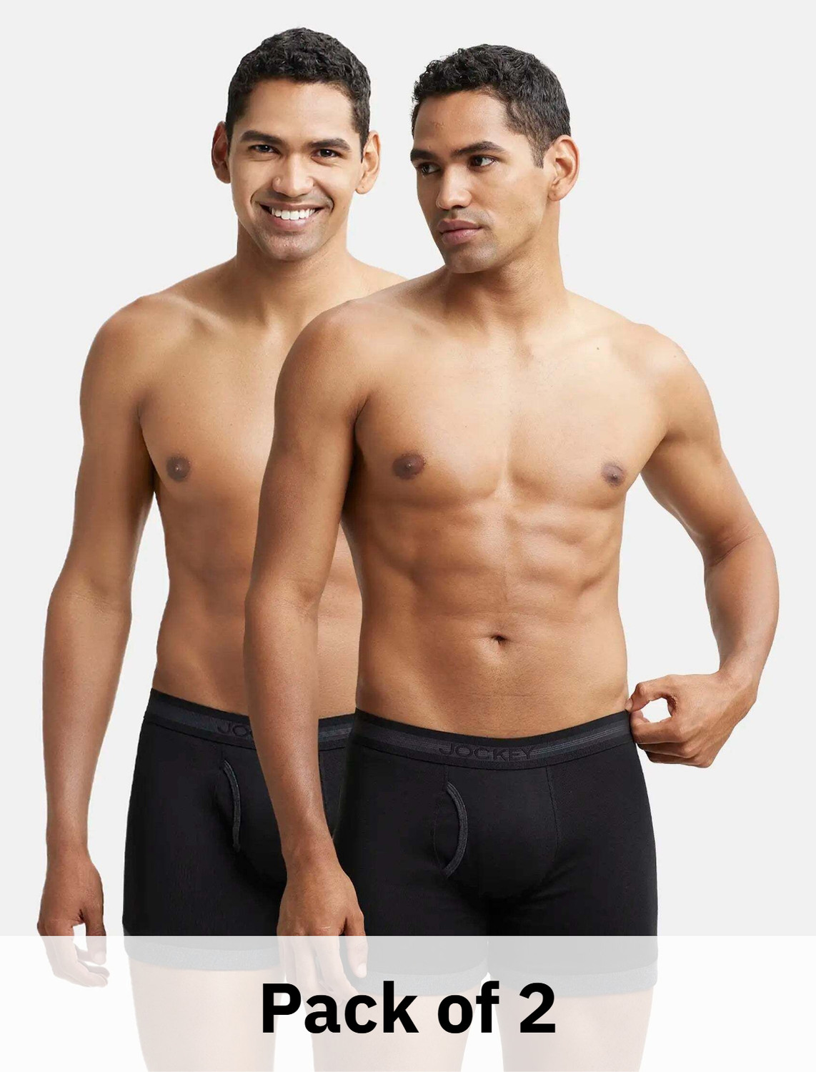 JOCKEY Men's 1017 Super Combed Cotton Rib Trunk Pack of 2 - Image 1