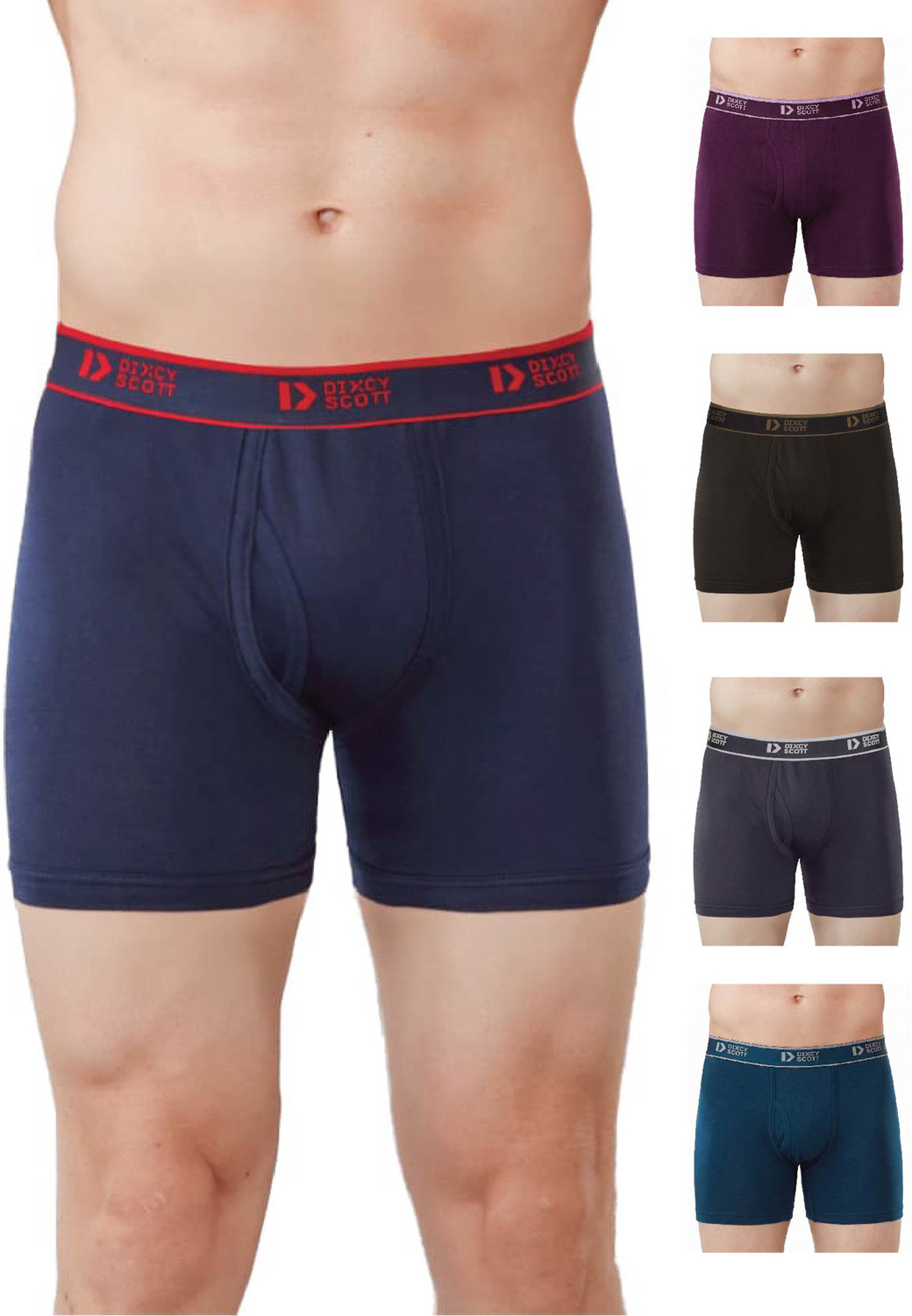 Image of Dollar Pack of 5 Dollar Lehar Mens Combed Cotton Trunk - Pack of 5 - Actual Colour May Vary Solid Men Trunk