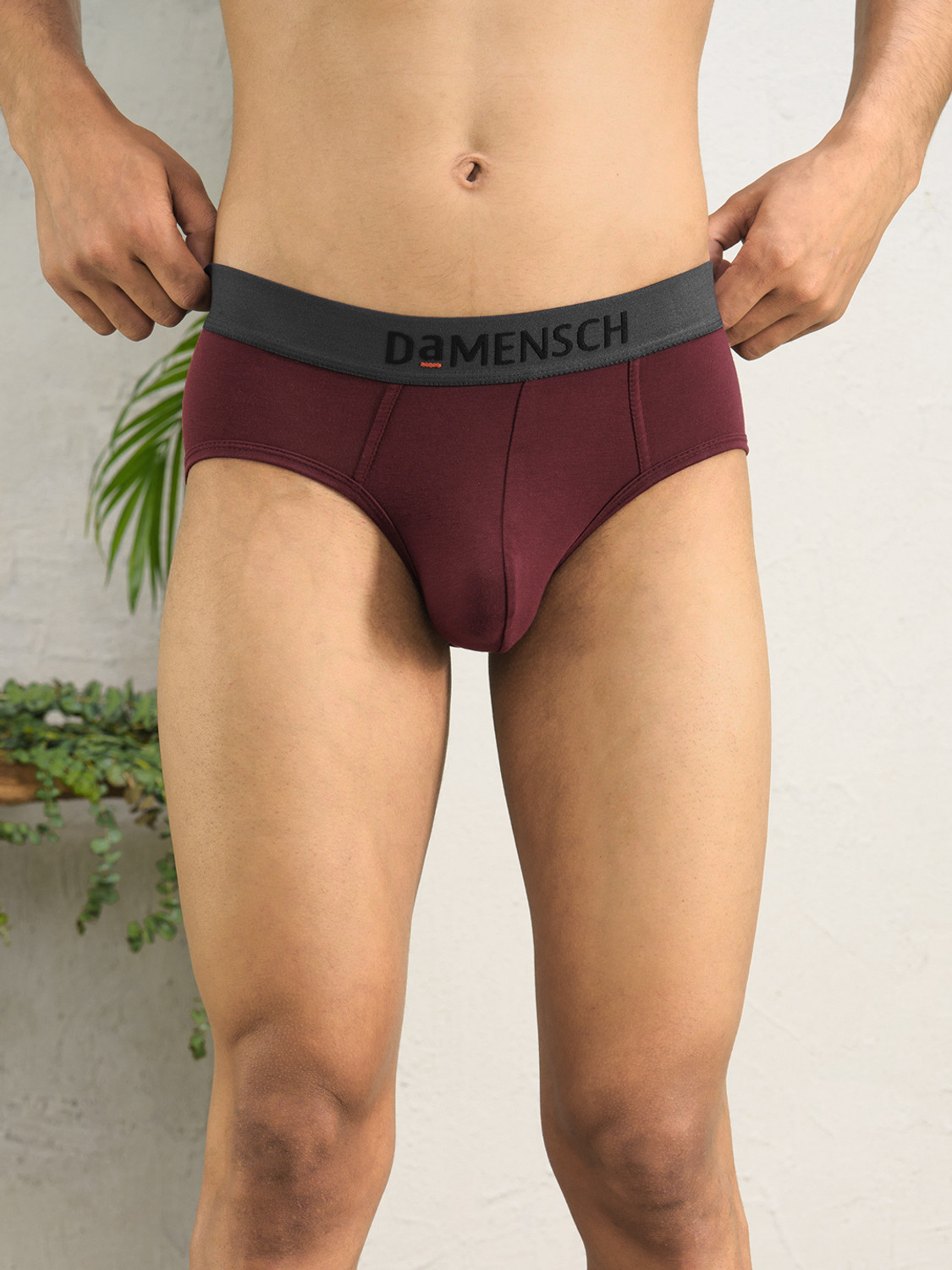 Image of Damensch Pack of 3 Micro Modal Stretch V Shape Solid Men Brief