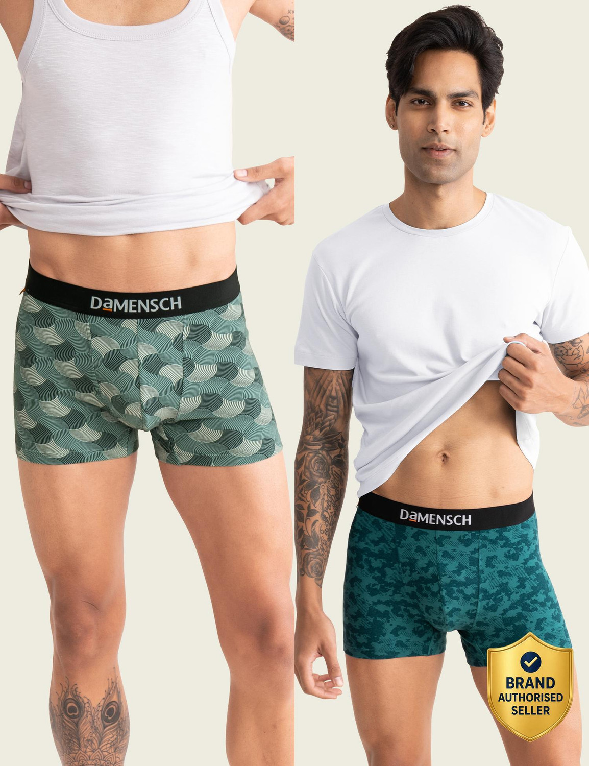 Image of Damensch Pack of 3 Micro Modal Stretch V Shape Solid Men Brief