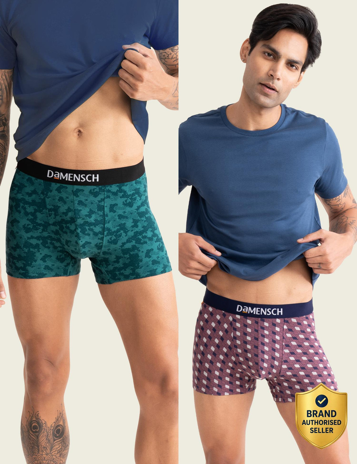 Image of Damensch Pack of 3 Micro Modal Stretch V Shape Solid Men Brief