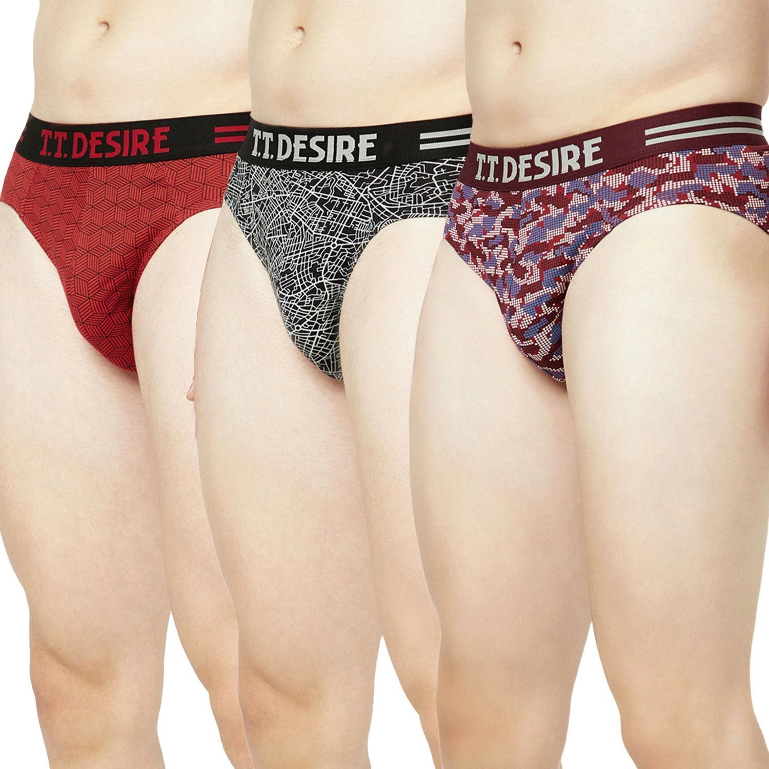 Image of WYATT Pack of 5 Printed Men Brief