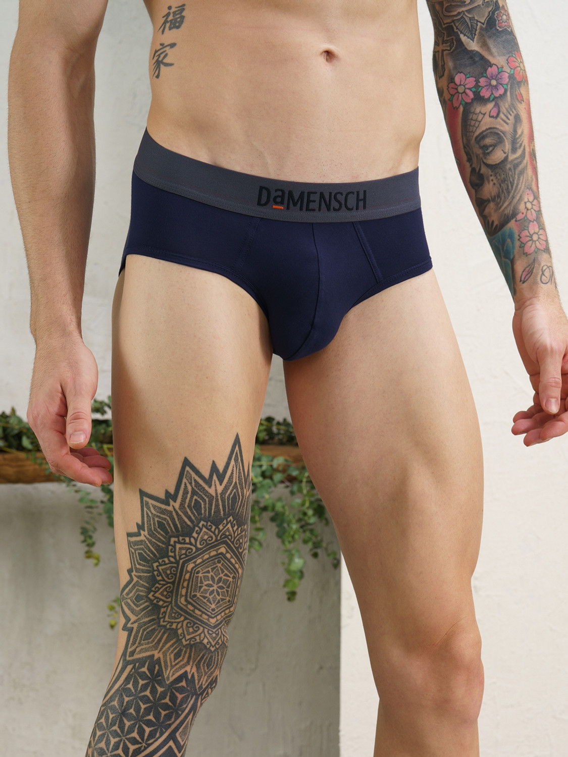 Image of Damensch Pack of 3 Micro Modal Stretch V Shape Solid Men Brief