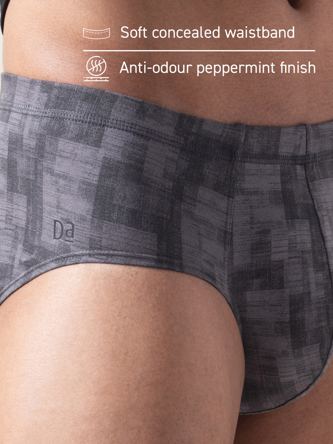 Image of Damensch Pack of 2 Anti Odour Peppermint Finish Printed Men Brief